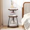 Costway 1/2 PCS 3-Tier Round Side Table with Metal Frame & Adjustable Foot Pads Nightstand